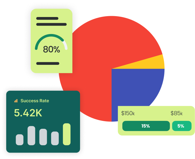 Analytic growth chart illustration